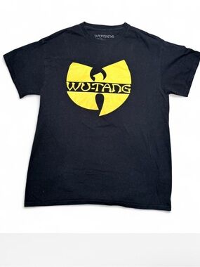 Wu-Tang Clan Logo Graphic T-Shirt Black Yellow Hip Hop Rap Tee Size M